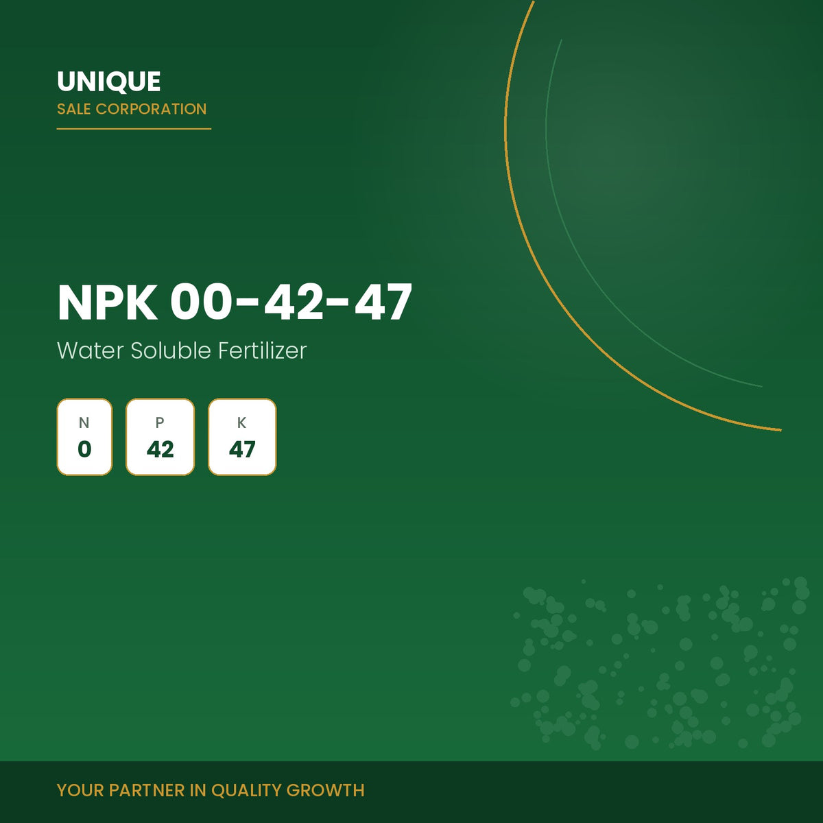 Unique Sale Corporation NPK 00-42-47 chloride free water soluble fertilizer