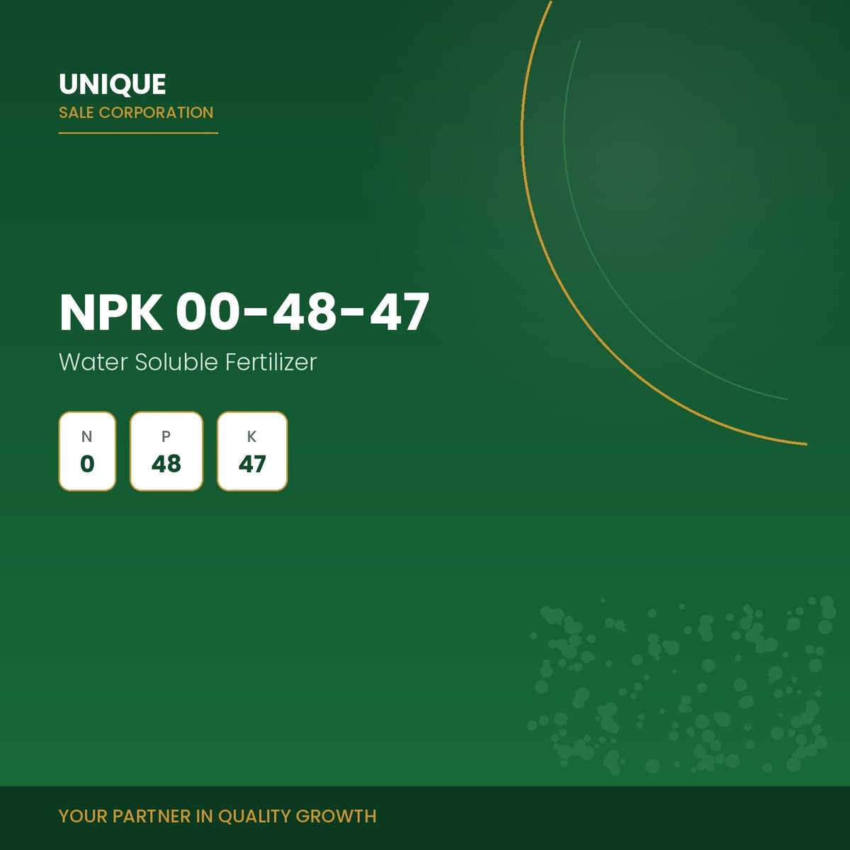 Unique Sale Corporation NPK 00-48-47 chloride-free water soluble fertilizer