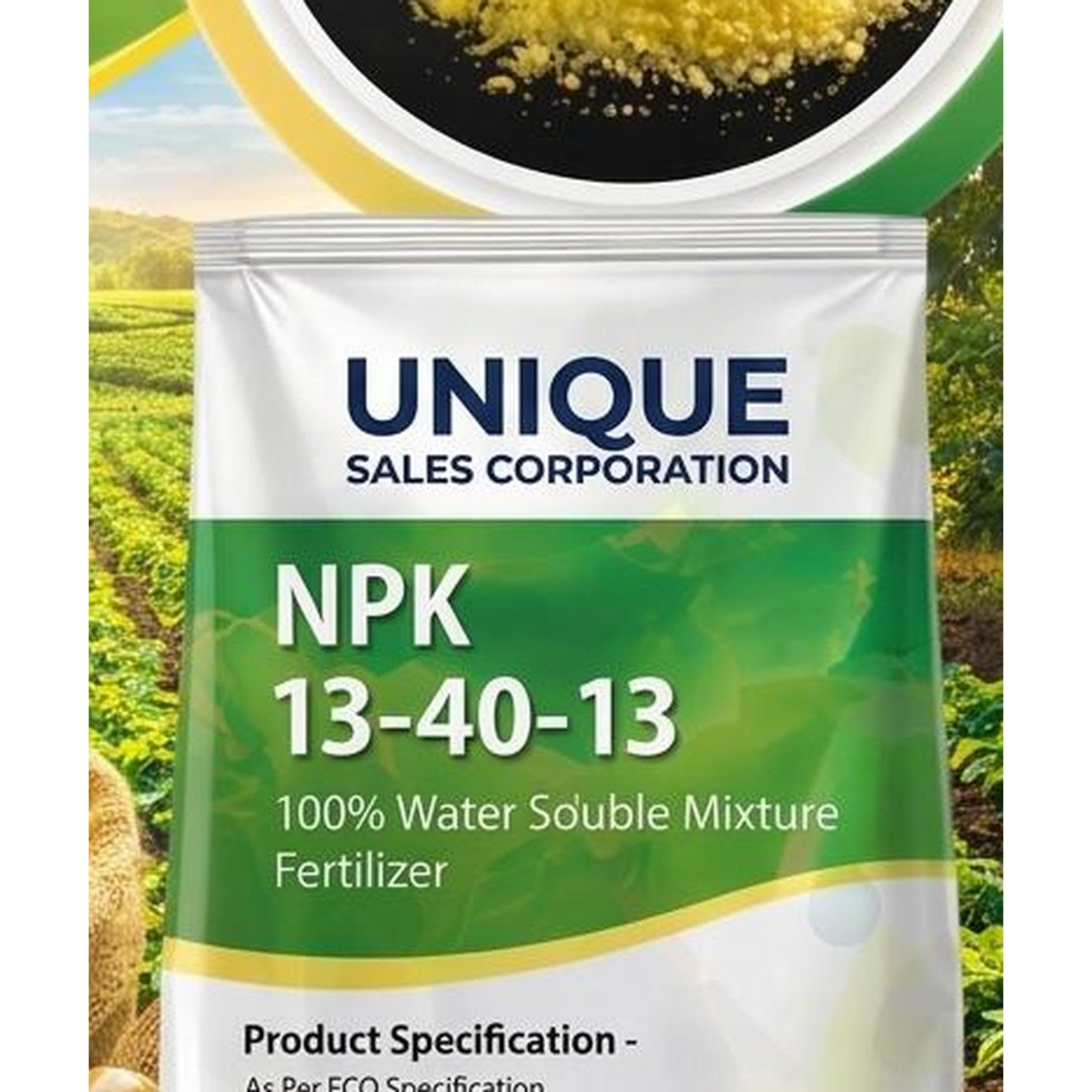 Unique Sale Corporation NPK 13-40-13 water soluble fertilizer pouch