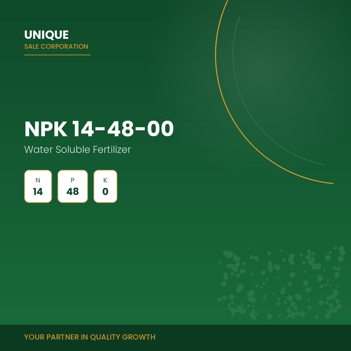 Unique Sale Corporation NPK 14-48-00 water soluble starter fertilizer