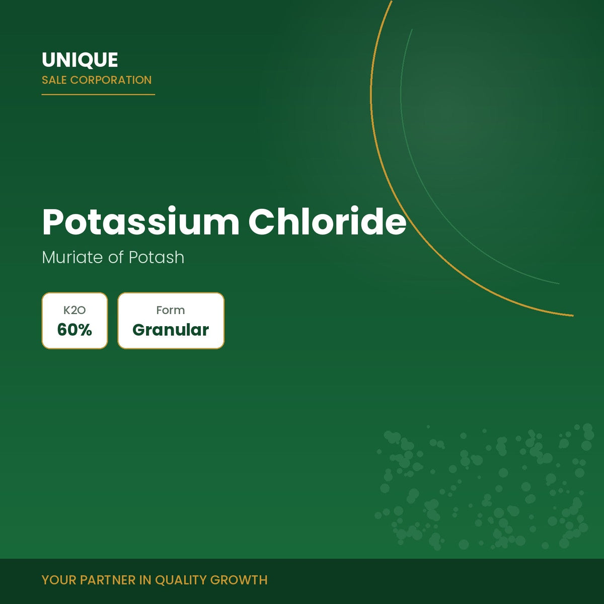 Unique Sale Corporation Potassium Chloride MOP 60% straight potassium fertilizer