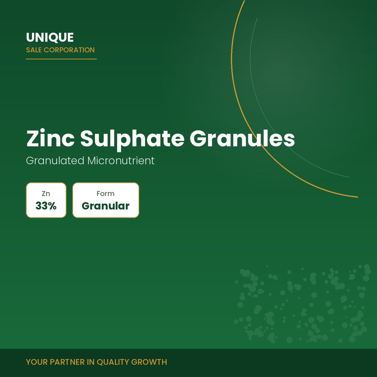 Unique Sale Corporation Zinc Sulphate Granules granulated zinc micronutrient